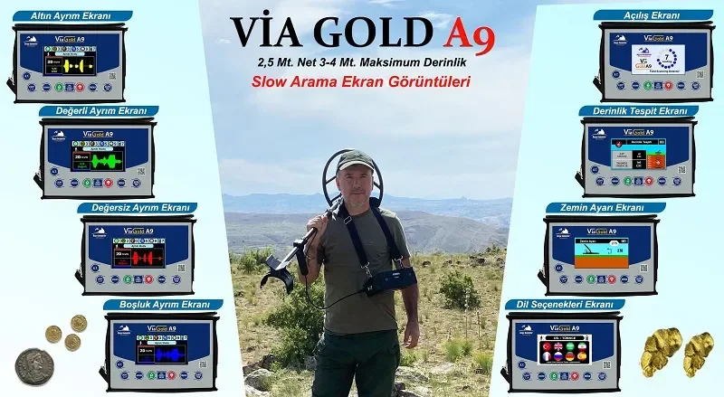 via-gold-a9-alan-taramali-altin-dedektoru-via gold a9 dedektör fiyatı, videosu, derin define dedektörü via gold a9